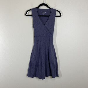 Toad&Co Dress Womens XS Blue Sleeveless Cue Eco Tencel Cotton Pockets Wrap Tie